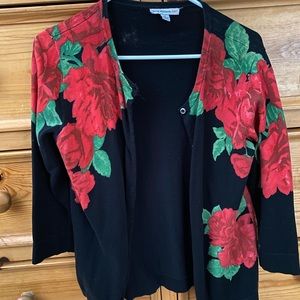 Isaac Mizrahi Rose Cardigan